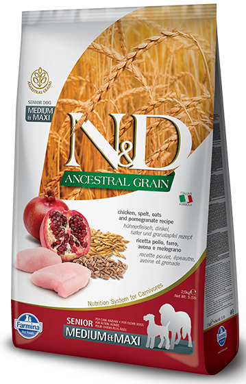 Farmina N&D Ancestral Grain Canine Senior Medium&Maxi Chicken&Pomegranate 12kg - obrazek 3