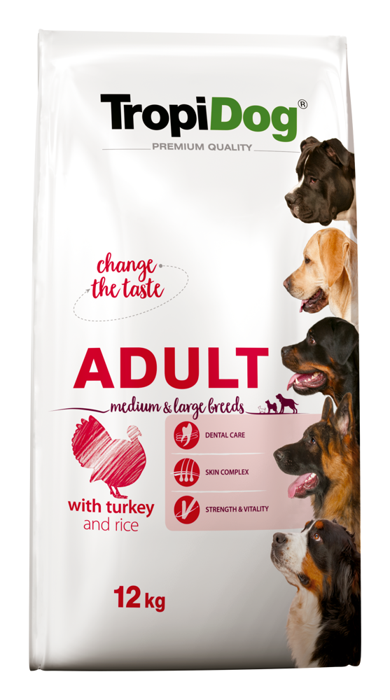 Tropidog Premium Adult Medium & Large Breed Indyk Z Ryżem 12kg - obrazek 3