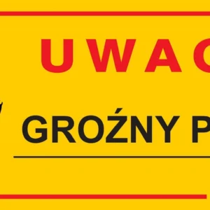 Dingo Metalowa Tabliczka Ostrzegawcza „Uwaga Groźny Pies”