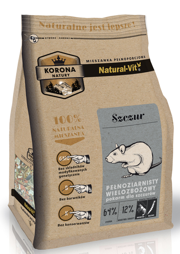 KORONA NATURY Natural-Vit Pokarm Dla Szczura 750g - obrazek 3